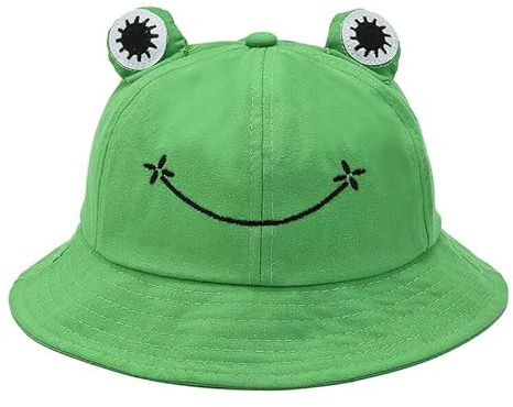 KAIAIWLUO Chapeau de Seau de Grenouille,Chapeaux Grenouille Coton Chapeaux de Plage Pliable Chapeau de Pêcheur Frog Bucket Hat Chapeau de Soleil pour Enfants Camping Randonnée
