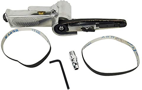 Ponceuse à bande d'air, ponceuse à bande pneumatique industrielle, ponceuse pneumatique industrielle, 10 x 330 mm, ponceuse à bande d'air 16000 tr/min, convient pour le ponçage des pièces de soudure