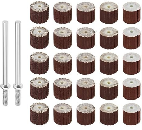 Be In Your Mind 25pcs Roue à Lamelles Papier Abrasif Disque de Ponçage Papier Abrasif Roue à Lamelles Disque Outil de Polissage Accessoires pour Moulin à Vent Suspendu