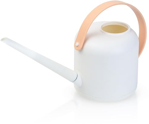 Gießkanne für Zimmerpflanzen, Klein Indoor Blumengießkanne mit langem Auslauf, Gießkanne 1,7 l, 50 oz, 1/2 Gallone für Topfpflanzen, Außenpflanzen, Kräutergarten, Blumen, Sukkulenten (Weiß)