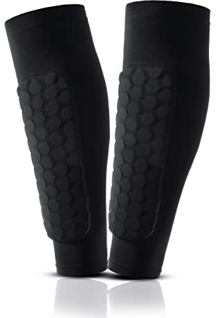 TRADERPLUS 1 Paire de protège-Tibias de Football, Protections de Football Anticollision Cellulaire, Manchon de Protection des Mollets protège-Tibias Anti-Chocs Professionnels pour Hommes, Femmes (M)