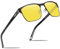 Carfia Lunettes de Conduite de Nuit pour Hommes Vision Nocturne Conduite Automobile Moto Conduite Hippie Lunettes de Night-Club Cadre Rectangulaire