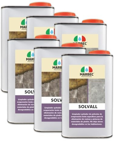 MARBEC SOLVALL 1LTX6Uds Limpiador decapante de pintura para remover películas para materiales de piedra