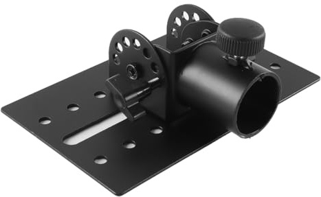 Enwye Plateau d'enceinte réglable en métal, support 35 mm, base 175 x 110 mm, angle réglable à 90 degrés, capacité de charge 60 kg, noir