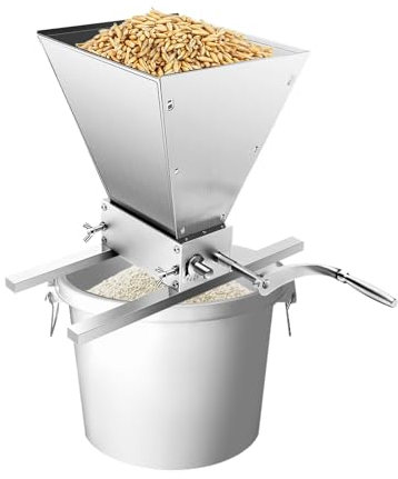 Mqwdxzfes Macinino per cereali in acciaio inox, 4 l, manuale con scala, macinino per malto, grano e grani