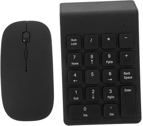 LOLIPPYY Clavier Numérique sans Fil Souris Compacte en Abs Noir, Fonctionnement Fluide, pour Bureau et Maison, Design Simple et Pratique