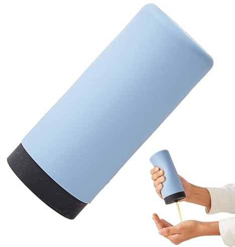 240ml Soap Squeezer, Non-Drip Dispenser for Washing Up Liquid Soap Dispenser Manual Pump, Squeezable Refillable(Blue)