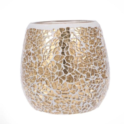 BESTOMZ Portacandele a Forma di Bicchiere in Vetro Oro Riutilizzabile per Meditazione e Decorazione Sala Matrimoni