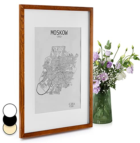 Casa Chic Marcos de Fotos de 87x62 cm, Marcos de Fotos Multiples para Mesa y Pared, para Casa u Oficina, Marco Fotos A1 con Posición Vertical y Horizontal, Hechos de Cristal y Madera para Póster