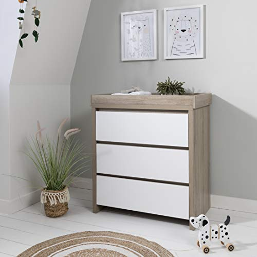 Tutti Bambini Modena Baby Changing Unit with 3 Drawers, White & Oak