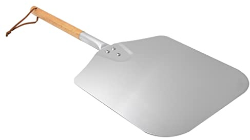 onlyfire 28 Long Metal Pizza Peel with Wooden Handle for Indoor & Outdoor Grill Oven, 13.5 x 16 inch Pizza Baking Spatula Paddle for Baking Bread Pie