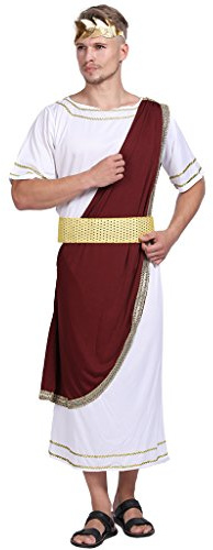 EraSpooky Uomo Augustus Costume Romano Giulio Cesare Vestito Adulto Toga Vestaglia (XL)