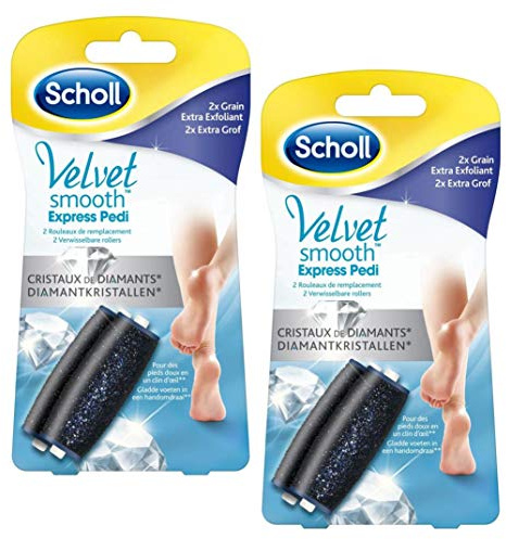 SCHOLL Lot de 2 Velvets Smooth Kit de 2 Rouleaux de Remplacement Grain Extra Exfoliant