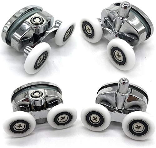 YUANQIAN Set of 4 new Oval butterfly twin wheel Shower door rollers (25MM)