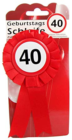 TOP TEN Geburtstags - Schleife 40 Button inkl. Sicherheitsnadel Abzeichen zum anstecken oder Dekoration Party