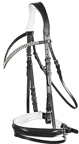 HORZE, bridon Anatomique de Cheval Grayson avec Strass, Noir, XF