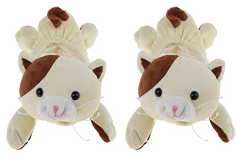 Milageto 1 Paar Süße Tiere Eishockey Eiskunstlauf Überzüge Schutz Weiches Frottee Schützt vor Rost Und Absplittern Zubehör, Katze