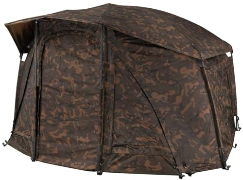 Fox Frontier X Zelt Camo 260x198,5x140cm + Vapour Peak - Karpfenzelt zum Ansitzangeln, Angelzelt zum Karpfenfischen, Bivvy, Dome