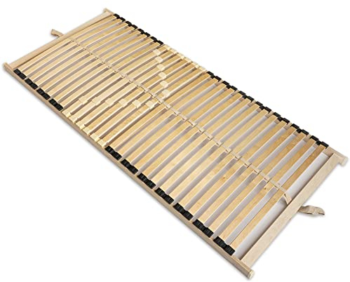 WOODRAM Lattentost Profi-Frame HIGH 70x200cm für Bett I Hochwertiger Bettgestell 28 Gebogene Birken I Lattenroste Holzlatten Klappbar Bestimmt für Feder- sowie Schaummatratzen. (70x200)