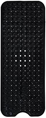 H Tapis de Bain antidérapant 100 x 40 cm Extra Long avec Ventouse résistante à la moisissure pour Usage de Salle de Bain (Noir)