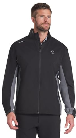 Puma Golf Men's Drylbl Rain Jacket, Puma Black-Slate Sky, XL