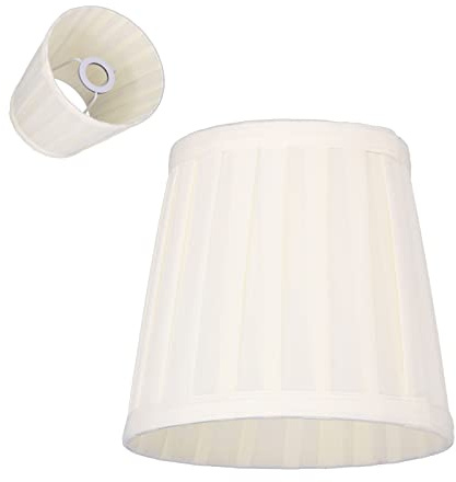 3 Piezas Pantalla de Lámpara Plisada Blanca, Pantalla de Bombilla de Tela de Tambor Cubierta de Pantalla de Lámpara de Luz de Mini Barril para Lámparas de Mesa, Lámparas de Pie y Araña
