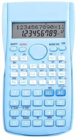 Scientific Calculator, 12-digit Maths Calculator with 240 Functions, Large Display, Sliding Cover for School and College Students & Teachers (Blue)