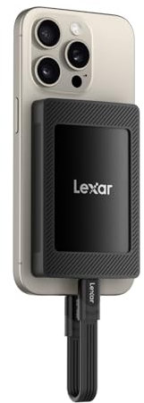 Lexar SL500M 4TB Externe SSD mit Magnetsatz, USB3.2 Gen2x2 Portable SSD, bis zu 2000MB/s Lesen, Kompaktes Externe Solid State Drive Ultra Slim Kompatibel mit iPhone 15 Serie/Mac/PS5/XBOX/Laptop/PC