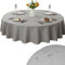 Tischdecke Rund 120 cm Wasserdicht Öldicht Tischdecke Abwaschbar Rund Polyester Fleckschutz Table Cloth für Esszimmer Garten Party Hochzeiten oder HaushalX (Graue Tischdecke)
