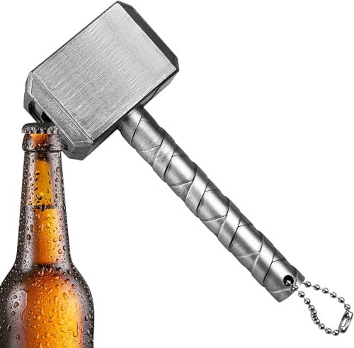 Gwezmxs Magnetischer Hammer Flaschenöffner, Bieröffner Flaschenöffner Lustig, Geburtstagsgeschenk für Männer, Schreibtisch Dekoration, Bottle Opener, Silberfarbe