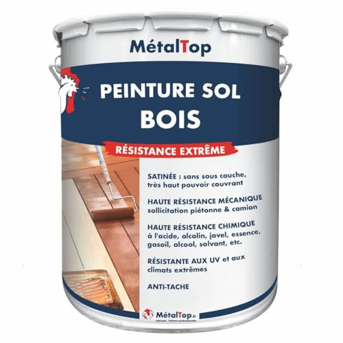 Metaltop - Peinture Sol Bois - Bleu outremer - RAL 5002 - Pot 1 L