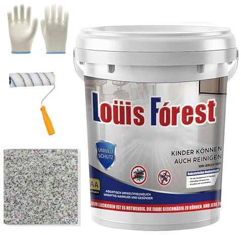 Louis Forest, Vernice epossidica per pavimenti, colore sabbia epossidica, vernice per pavimenti, effetto marmo lucido, per garage, impermeabile e antiscivolo, rivestimento a base d'acqua per garage