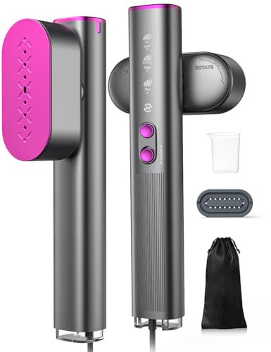 Singphere 8H Stiratore a Vapore Portatile, 110-240V Doppia Tensione, Mini Ferro da Stiro 2-in-1 (Casa/Viaggio), Riscaldamento Rapido 15s, 1000W, Leggero e Compatto - Ideale per Viaggi