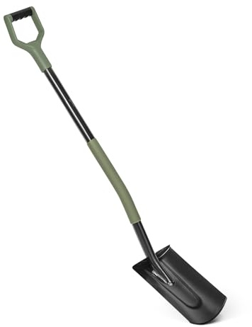 Amazon Basics – Gardening Shovel, Flat Spade, 47in, Steel, Black, Olive