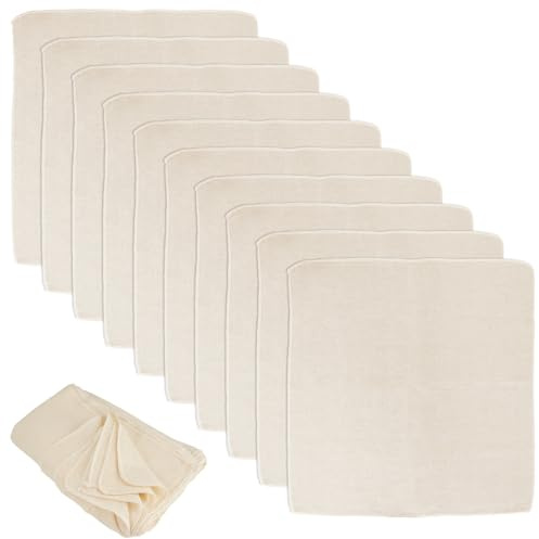 12 Piezas Telas Filtrantes Reutilizable, Colador de Tela Ultrafina Lavable 50 x 50 cm Paños de Muselina para Cocinar Sin Blanquear, Cheese Cloth, Tela para Queso de Algodón para Tofu, Queso, Jugo