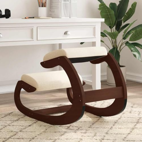 Genérico Taburete Rodillas Madera contrachapada Abedul Crema 55x84x55 cm,Mobiliario,Sillas,Mecedoras,Crema,9.6 kg,110333