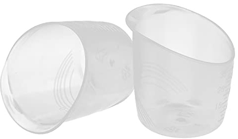 Rosvola Lot de 2 Gobelets Doseurs pour bébé en Plastique Transparent sans Odeur pour Mesurer les Médicaments et le Lait en Poudre