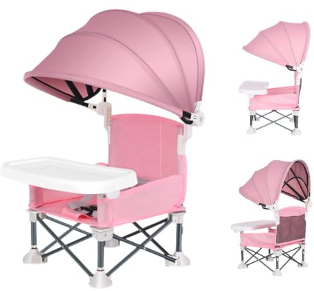 Chaise Enfant Plage Bébé Siège Rehausseur Pliable Avec Parasol