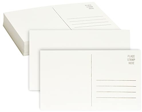 Paper Junkie Tarjetas postales de acuarela en blanco, paquete de 50, 4 x 6 pulgadas, color blanco, postales en blanco para correo y tarjetas de papel de acuarela