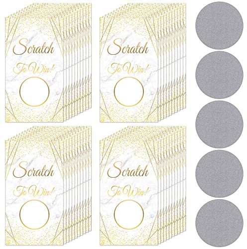 Outus 100 Pieces Scratch off Cards Stickers for Small Business Gift Certificates Personalized Blank Gift Cards for Holiday Christmas Wedding Birthday Party Supply(White)