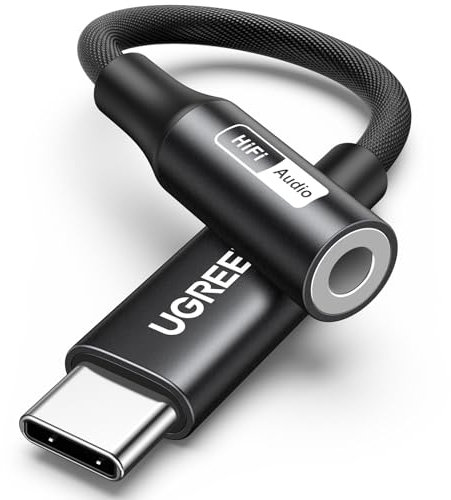 UGREEN USB C to 3.5mm Jack Adapter DAC Hi-Res 32Bit/384kHz Type C Thunderbolt Aux Headphone Stereo Compatible with iPhone 16 Pro Max/15 Galaxy S25 Ultra S24 S23 A55 A56 2025 iPad Air 11/13 Pixel 9/8/7