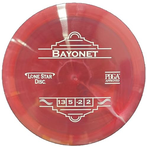 Lone Star Disc Alpha Bajonett, leicht stabiler Discgolf-Distanztreiber, 160–169 g, langlebiger und glatter Premium-Kunststoff, maximale Distanz-Treiber, Farben können variieren