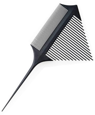 BPTRKOM 1 pièce Peigne de Coloration - Peigne de Balayage, Peigne à Cheveux, Peigne Antistatique résistant à la Chaleur, Peigne à poignée d'aiguille, Carbone pour Salon de Coiffure (Noir)