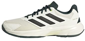 Adidas Herren Courtjam Control 3 Tennis Shoes, Off White/Silver Metallic/Aurora Ivy, 46 2/3 EU