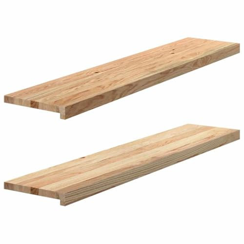 vidaXL Fensterbänke 2 Stk. Unbehandelt 120x25x2 cm Massivholz Eiche, Fensterbrett, Holz Treppenstufe, Holz Fensterbrett, Fensterbank Eichenholz