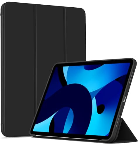 IAMKHO Hülle für iPad Air 11 Zoll M4/M3/M2 (2026/2025/2024), iPad Air 5/4 (10,9-Zoll, Modell 2022/2020, 5./4. Generation), Weicher TPU Stoßfeste Schutzhülle mit Auto Schlafen/Wachen (Schwarz)