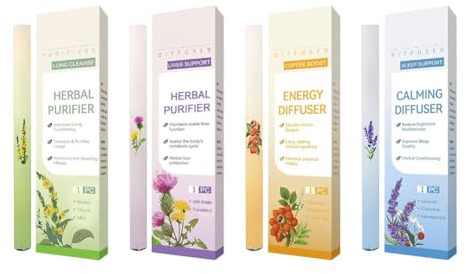 Herbal Diffuser Pen, Anxiety Pen, Natural Herbals Inhaler with Extracts of Mullein, Thyme and Mint for Lung Cleansing, Sleep Aid Inhaler for Resting Relaxation, Helps Clear Breathing (1Pcs)