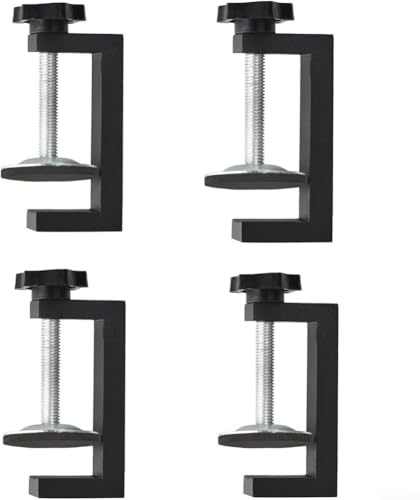 C-Type and G-Type Woodworking Clamps Set of 4, Heavy-Duty Aluminum and Carbon Steel, Anti-Slip Rubber Pads, 2.24 Inch Clamping Range for Cabinets, Desktops and Home Workshop Projects