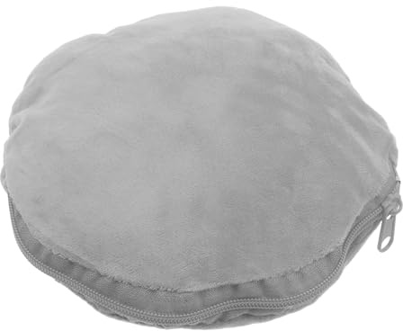 Healvian Manchon Chauffe-Mains Isolé en Peluche Grise 20 CM, Housse Anti-Brûlure Ronde pour Bouillotte Électrique, Pochette Chauffe-Mains d'Hiver Douce et Isolante, Compatible Usage