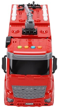 Alomejor Camion dei Pompieri Giocattolo per Auto Giocattolo con Sollevamento Inerziale per Bambini, Simulato di Camion dei Pompieri di Ingegneria con Luci Musicali, Strumento di Gioco per lo